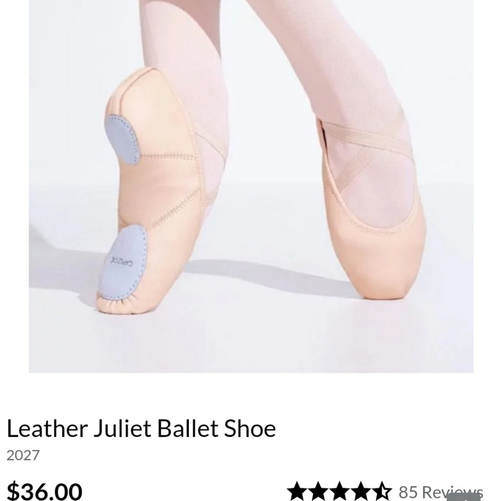 Capezio Juliet Leather Ballette Dance Slippers